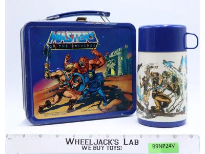 MOTU Masters of the Universe Metal Lunch Box w/ Thermos Mug 1983 Mattel Vintage