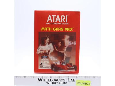 Math Gran Prix W/ Box + Manual ATARI 2600 1982 Vintage Game Cartridge