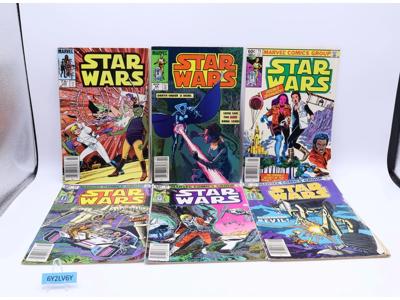 Lot of 6 Star Wars Marvel Comic Books 1980's Issue Numbers 66,51,69,73,60,75