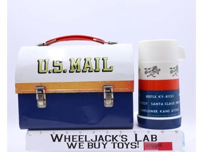 U.S. Mail Mr. Zip Dome Top Metal Lunch Box W/ THERMOS 1969 Aladdin Vintage USPS