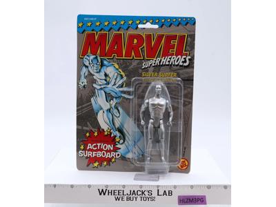 The Silver Surfer W/Surfboard Marvel Super Heroes 1990 Toybiz Action Figure MOSC