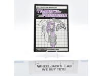 Razorclaw Action Figure Vintage Instruction Manual 1986 Hasbro G1 Transformers