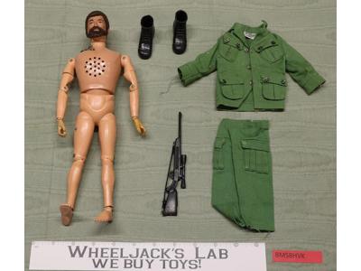 Talking Commander Flocked Brown Hair Beard Kung Fu Grip 12" GI Joe 1970 Hasbro