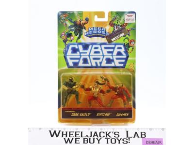 Dark Shield Ripclaw & Gunmen Mega Heroes Cyber Force 1995 Mattel NEW SEALED
