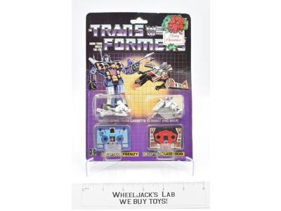 Frenzy &amp; Laserbeak CARDBACK W BUBBLE 100% Complete Vintage 1985 G1 Transformers