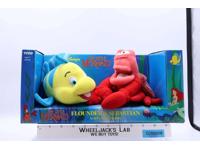 Flounder & Sebastian Stuffed Plush The Little Mermaid Disney 1990 Tyco NEW MISB