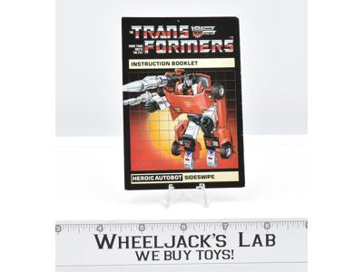 Sideswipe Action Figure Instruction Manual Booklet 1984 Hasbro G1 Transformers