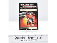 Sideswipe Action Figure Instruction Manual Booklet 1984 Hasbro G1 Transformers
