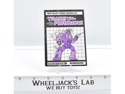 Mindwipe Action Figure Instruction Manual 1987 Hasbro G1 Transformers