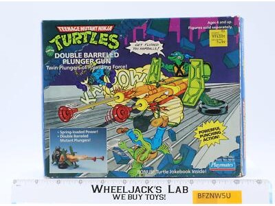 Double Barrel Plunger Gun 100% Complete TMNT 1989 Playmates Figure Vehicle
