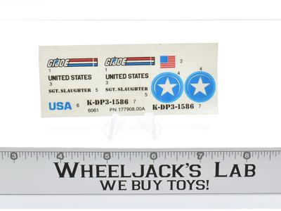 Triple-T Complete Original Sticker Sheet 1986 Hasbro Vintage Gi Joe