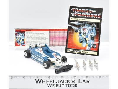 Mirage ~ 100% Complete 1985 Vintage G1 Transformers Action Figure W PAPERS