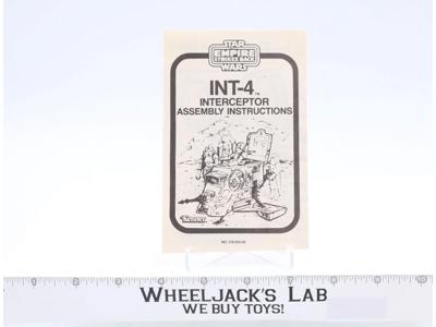 INT-4 Interceptor Instruction Manual 1982 Star Wars ESB Kenner Vintage