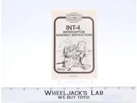 INT-4 Interceptor Instruction Manual 1982 Star Wars ESB Kenner Vintage