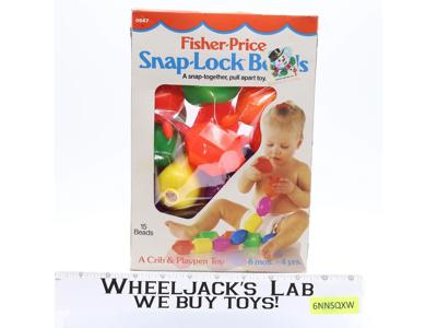 #0667 Snap-Lock Beads 1985 Fisher-Price Crib & Playpen Toy NEW MISB SEALED