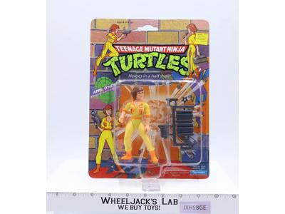April O'Neil Orange Stripes Turtles TMNT 1990 Playmates Vintage Figure MOSC