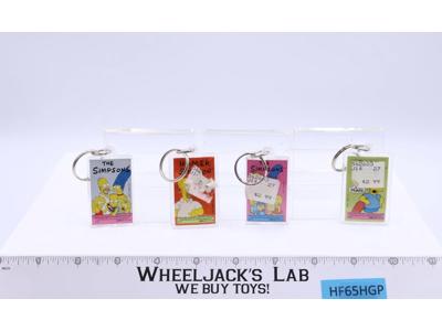 Lot of 4 Keychains The Simpsons 1990 Button-Up NEW