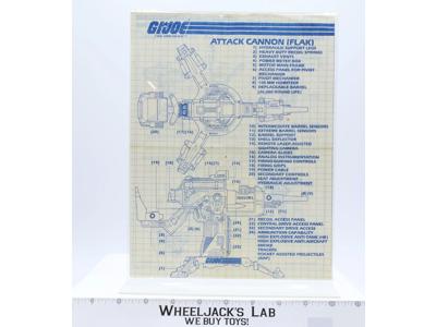 Field Light Attack Cannon FLAK ORIGINAL Instructions/ Blueprints G.I. Joe Hasbro
