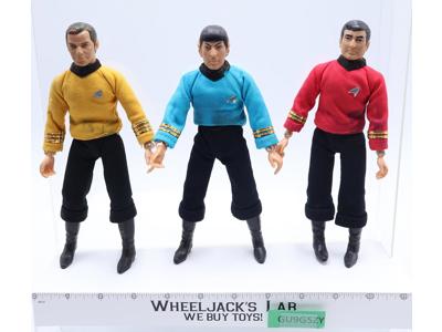 Lot of 3 Star Trek Captain Kirk Mr. Spock Mr. Scott 1974 Mego Vintage 8" Figures