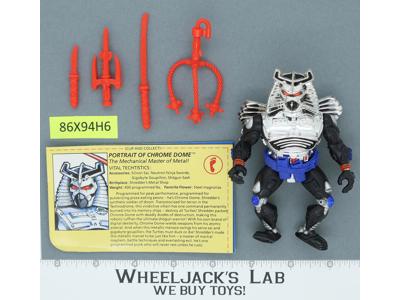 Chrome Dome 100% Complete Teenage Mutant Ninja Turtles TMNT Playmates 1991