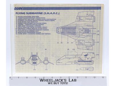 Flying Submarine (S.H.A.R.C.) 1984 ORIGINAL Instructions Blueprints G.I. Joe