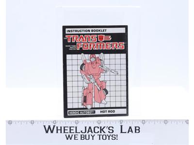 Hot Rod Instruction Manual Booklet Action Figure 1986 Hasbro G1 Transformers