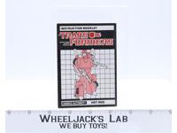 Hot Rod Instruction Manual Booklet Action Figure 1986 Hasbro G1 Transformers