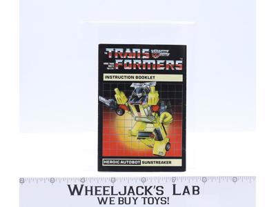 Sunstreaker Action Figure Instruction Manual Booklet 1984 Hasbro G1 Transformers