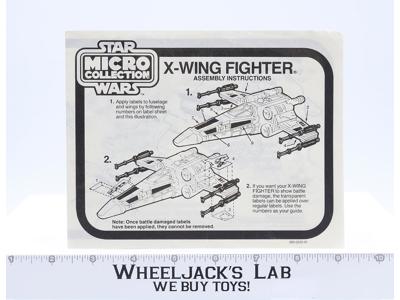 X-Wing Fighter Instructions Micro Collection ORIGINAL 1982 Star Wars