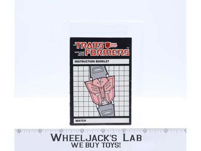 Time Warrior Watch Instructions Manual Booklet 1989 Hasbro G1 Transformers