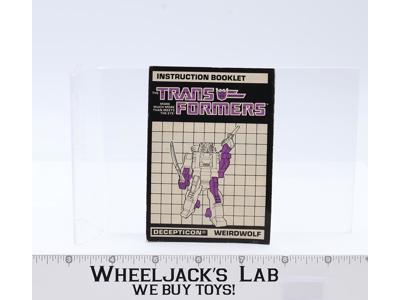 Weirdwolf Action Figure Instruction Booklet Manual 1987 G1 Transformers