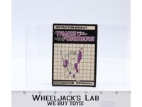 Weirdwolf Action Figure Instruction Booklet Manual 1987 G1 Transformers