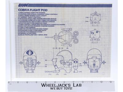 Cobra Flight Pod 1985 ORIGINAL Instructions Blueprints G.I. Joe Hasbro Vehicle