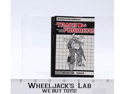 Tracks Action Figure Instructions Manual Booklet 1985 Hasbro G1 Transformers