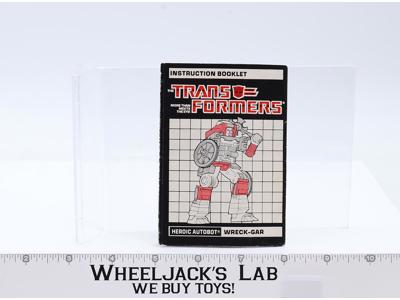 Wreck-Gar Action Figure Instructions Manual Booklet 1986 Vintage G1 Transformers