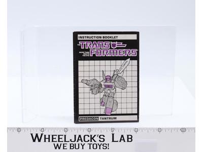Tantrum Action Figure Vintage Instruction Manual Booklet 1986 G1 Transformers