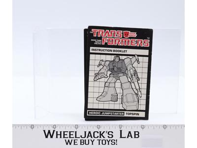 Topspin Instructions Manual Booklet 1985 Hasbro G1 Transformers