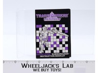 Submarauder Action Figure Instruction Manual Booklet 1987 Hasbro G1 Transformers