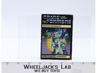 Soundwave Action Figure Instruction Manual Booklet 1985 Hasbro G1 Transformers
