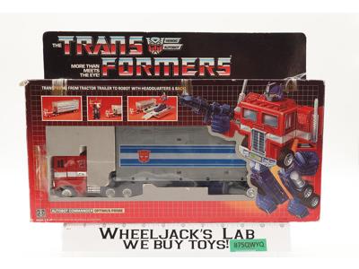 Optimus Prime METAL GRAY BLOATED W/Box & Insert COMPLETE 1984 G1 Transformers