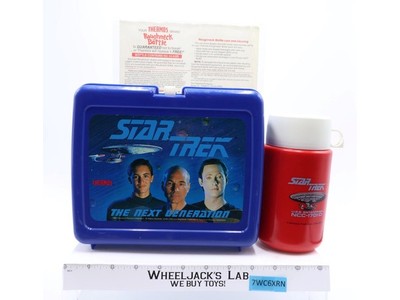 Star Trek Next Generation Plastic Lunch Box w/ RED Thermos 1988 King-Seeley Vtg