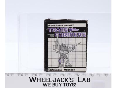Menasor Stunticons Giftset Instruction Manual Booklet 1985 G1 Transformers