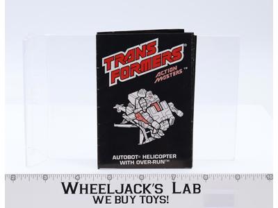 Helicopter w/ Over-Run Vintage Instruction Manual Booklet 1989 G1 Transformers