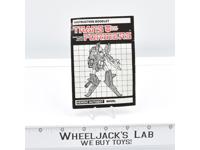 Whirl Action Figure Instructions Manual Booklet 1985 Vintage G1 Transformers