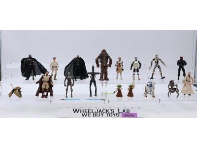 Lot of 16 Modern Star Wars 1990-2010s Hasbro Action Figures + Accessories