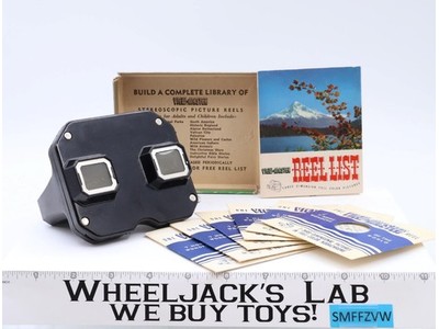 View-Master Stereoscope W/ 6 Reels 1950s Sawyers Goldilocks Woody Woodpecker