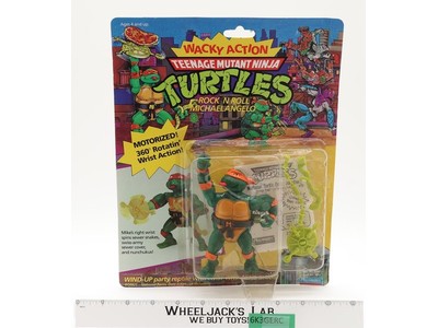 Rock N Roll Michaelangelo Wacky Action TMNT 1990 Playmates NEW MOSC SEALED