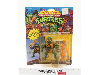 Sword-Slicin' Leonardo Wacky Action TMNT 1990 Playmates Action Figure NEW SEALED