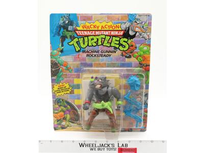 Machine Gunnin' Rocksteady Wacky Action TMNT Turtles 1989 Playmates NEW SEALED