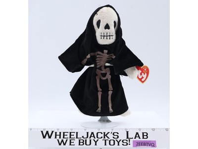 Grim Reaper Skeleton "Creepers" Halloween 2000 Ty Beanie Babies NEW W/Tags